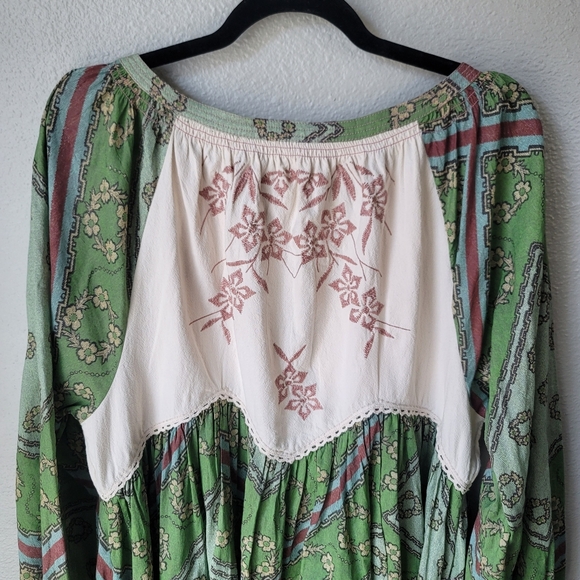Free People Day Dreaming Boho Embroidered Mini Dress, Small, Color Lake Combo - Picture 10 of 11